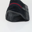 GUCCI Sherry Line Clutch Bag Suede Canvas 2 Set Navy Brown Auth 169518-12