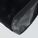 GUCCI Sherry Line Clutch Bag Suede Canvas 2 Set Navy Brown Auth 169518-15
