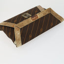 GUCCI Sherry Line Clutch Bag Suede Canvas 2 Set Navy Brown Auth 169518-5