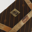GUCCI Sherry Line Clutch Bag Suede Canvas 2 Set Navy Brown Auth 169518-8