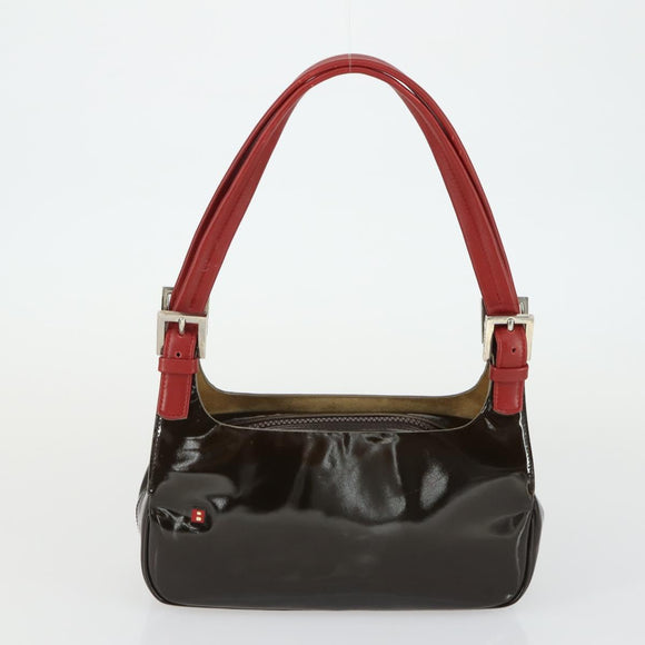 BALLY Schoudertas Patent PVC 2-delig Bordeaux Blauw Auth 169519