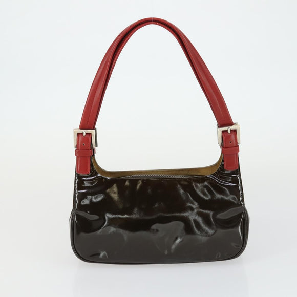 BALLY Schoudertas Patent PVC 2-delig Bordeaux Blauw Auth 169519