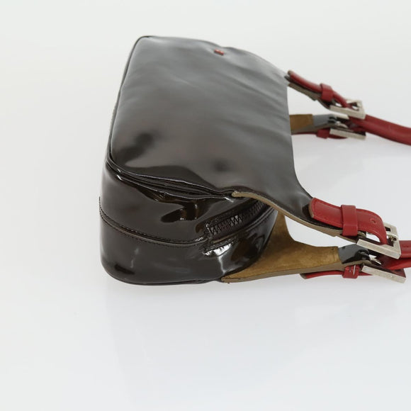 BALLY Schoudertas Patent PVC 2-delig Bordeaux Blauw Auth 169519