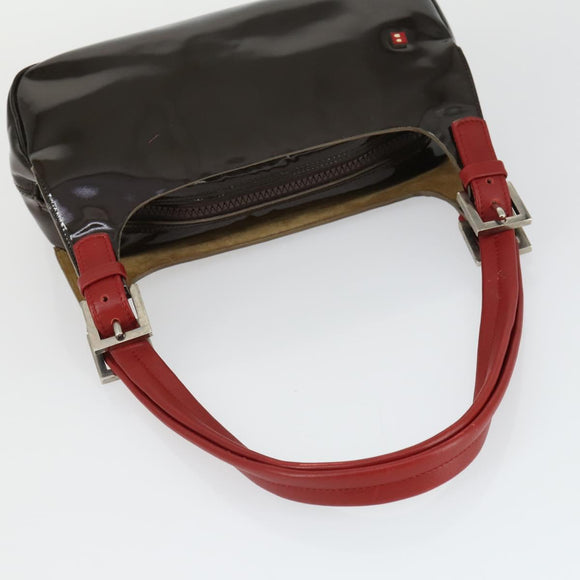 BALLY Schoudertas Patent PVC 2-delig Bordeaux Blauw Auth 169519