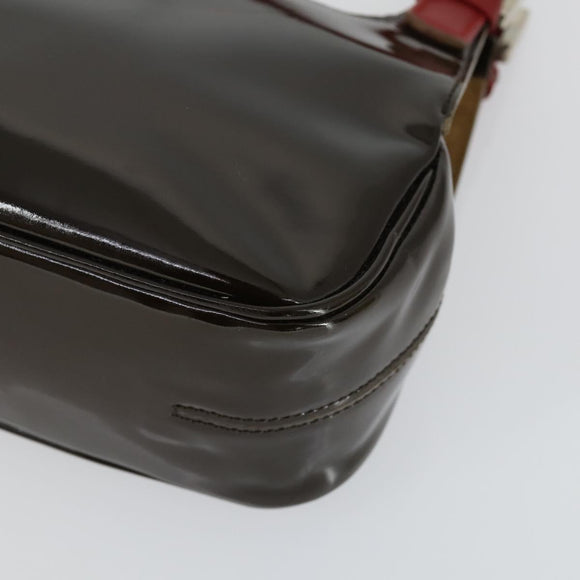 BALLY Schoudertas Patent PVC 2-delig Bordeaux Blauw Auth 169519