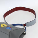FENDI Peek A Boo Mini Hand Bag Leather 2way Gray Gold Auth 169542-15