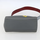 FENDI Peek A Boo Mini Hand Bag Leather 2way Gray Gold Auth 169542-5