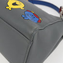 FENDI Peek A Boo Mini Hand Bag Leather 2way Gray Gold Auth 169542-9