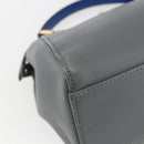FENDI Peek A Boo Mini Hand Bag Leather 2way Gray Gold Auth 169542-18