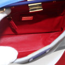FENDI Peek A Boo Mini Hand Bag Leather 2way Gray Gold Auth 169542-10