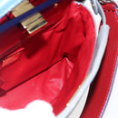 FENDI Peek A Boo Mini Hand Bag Leather 2way Gray Gold Auth 169542-21