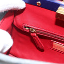 FENDI Peek A Boo Mini Hand Bag Leather 2way Gray Gold Auth 169542-23