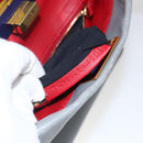 FENDI Peek A Boo Mini Hand Bag Leather 2way Gray Gold Auth 169542-11