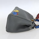 FENDI Peek A Boo Mini Hand Bag Leather 2way Gray Gold Auth 169542-4