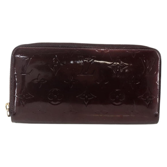 LOUIS VUITTON Monogram Vernis Zippy Long Wallet Amarante M93522 LV Auth 169544