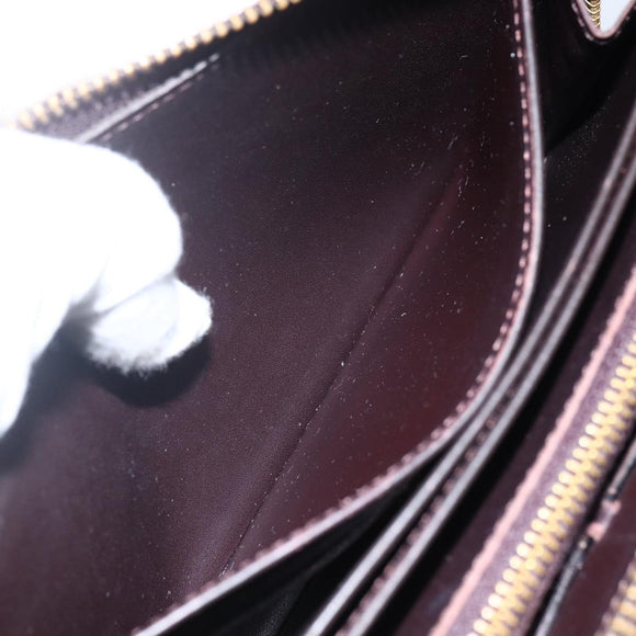 LOUIS VUITTON Monogram Vernis Zippy Long Wallet Amarante M93522 LV Auth 169544