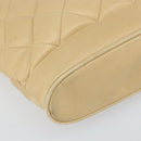 CHANEL Chain Matelasse Shoulder Bag Leather Beige Gold CC Auth 169546-11