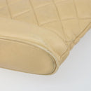 CHANEL Chain Matelasse Shoulder Bag Leather Beige Gold CC Auth 169546-12