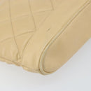 CHANEL Chain Matelasse Shoulder Bag Leather Beige Gold CC Auth 169546-13