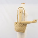 CHANEL Chain Matelasse Shoulder Bag Leather Beige Gold CC Auth 169546-23