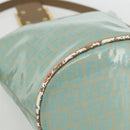 FENDI Zucchino Canvas Mamma Baguette Bag Coated Canvas Gold green Auth 169553A-14