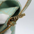 FENDI Zucchino Canvas Mamma Baguette Bag Coated Canvas Gold green Auth 169553A-10