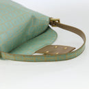FENDI Zucchino Canvas Mamma Baguette Bag Coated Canvas Gold green Auth 169553A-7