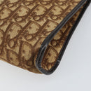 Christian Dior Trotter Canvas Shoulder Bag Beige Gold Auth 169555-10