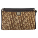 Christian Dior Trotter Canvas Shoulder Bag Beige Gold Auth 169555-2