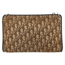 Christian Dior Trotter Canvas Shoulder Bag Beige Gold Auth 169555-3