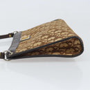 Christian Dior Trotter Canvas Shoulder Bag Beige Gold Auth 169555-5
