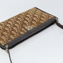 Christian Dior Trotter Canvas Shoulder Bag Beige Gold Auth 169555-6