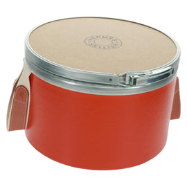 HERMES Saddle Box Accessory Case metal Orange Auth 169557V