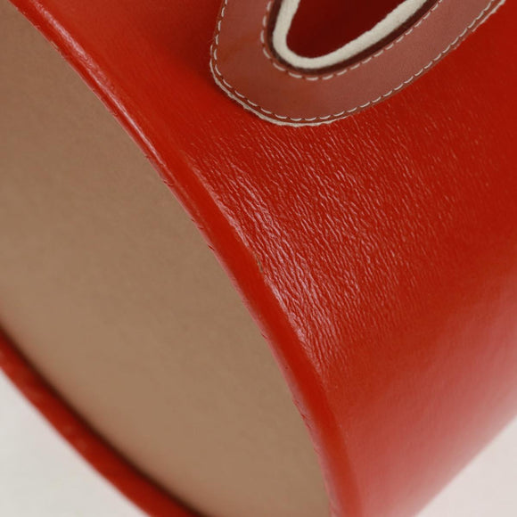 HERMES Saddle Box Accessory Case metal Orange Auth 169557V