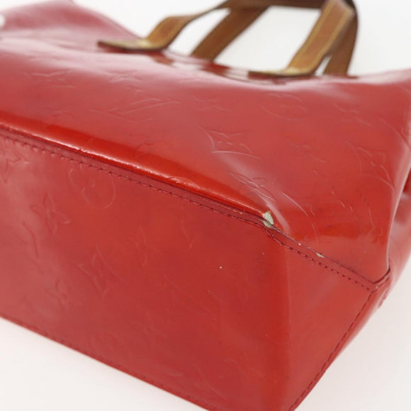 LOUIS VUITTON Monogram Vernis Reade PM Hand Bag Red Rouge M91088 LV Auth 169564
