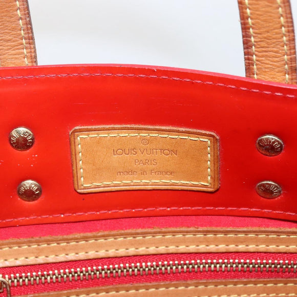 LOUIS VUITTON Monogram Vernis Reade PM Hand Bag Red Rouge M91088 LV Auth 169564