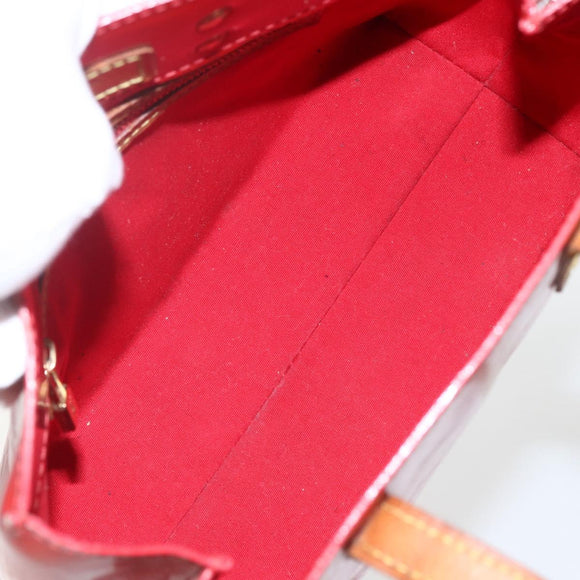 LOUIS VUITTON Monogram Vernis Reade PM Hand Bag Red Rouge M91088 LV Auth 169564