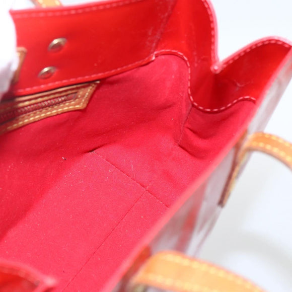 LOUIS VUITTON Monogram Vernis Reade PM Hand Bag Red Rouge M91088 LV Auth 169564