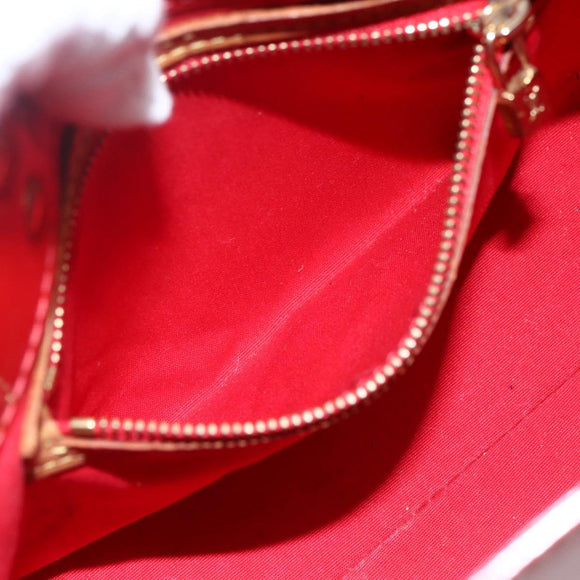 LOUIS VUITTON Monogram Vernis Reade PM Hand Bag Red Rouge M91088 LV Auth 169564