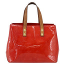 LOUIS VUITTON Monogram Vernis Reade PM Hand Bag Red Rouge M91088 LV Auth 169564-13