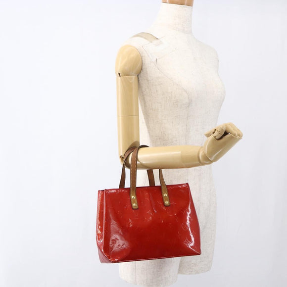 LOUIS VUITTON Monogram Vernis Reade PM Hand Bag Red Rouge M91088 LV Auth 169564