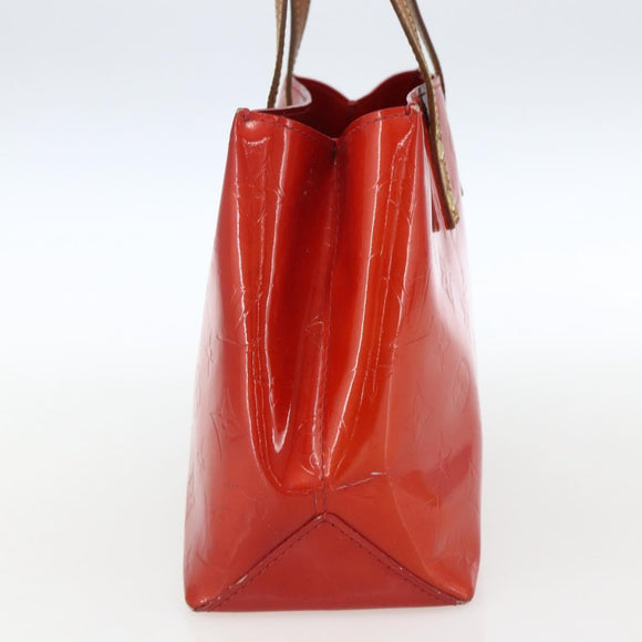LOUIS VUITTON Monogram Vernis Reade PM Hand Bag Red Rouge M91088 LV Auth 169564