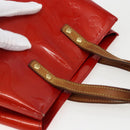 LOUIS VUITTON Monogram Vernis Reade PM Hand Bag Red Rouge M91088 LV Auth 169564-6