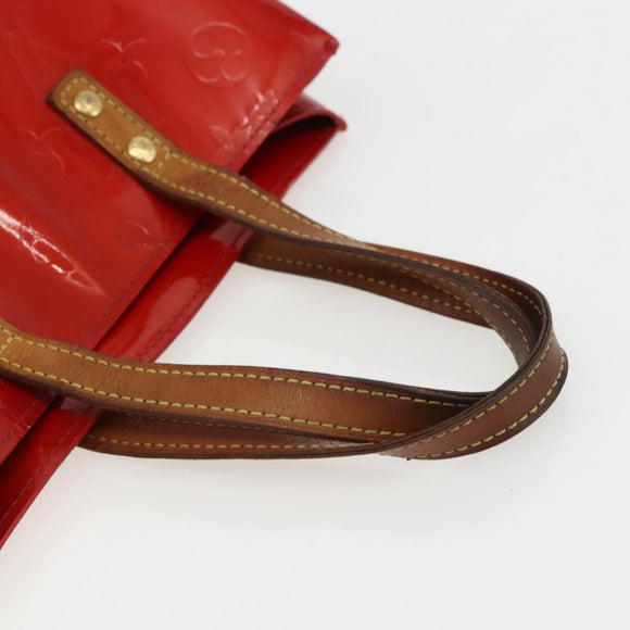 LOUIS VUITTON Monogram Vernis Reade PM Hand Bag Red Rouge M91088 LV Auth 169564