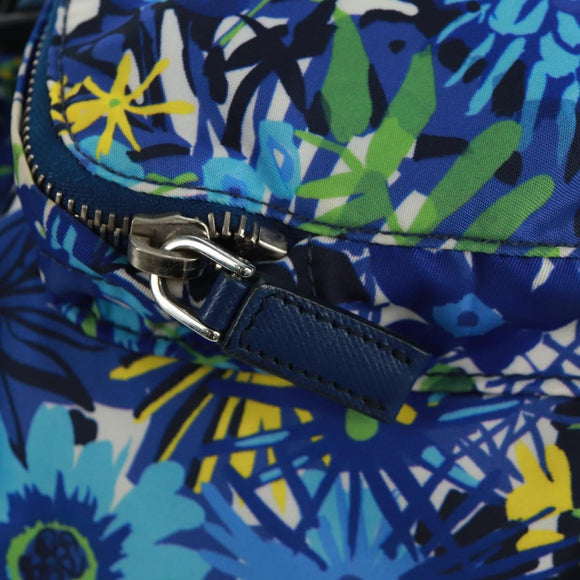PRADA Rugzak Nylon Lichtblauw Zilver Auth 169566V
