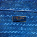 PRADA Rugzak Nylon Lichtblauw Zilver Auth 169566V-28