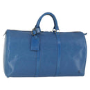 LOUIS VUITTON Epi Keepall 50 Boston Bag Blue M42965 LV Auth 169569-1