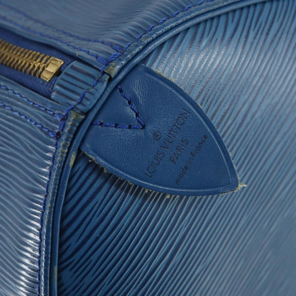 LOUIS VUITTON Epi Keepall 50 Boston Bag Blue M42965 LV Auth 169569