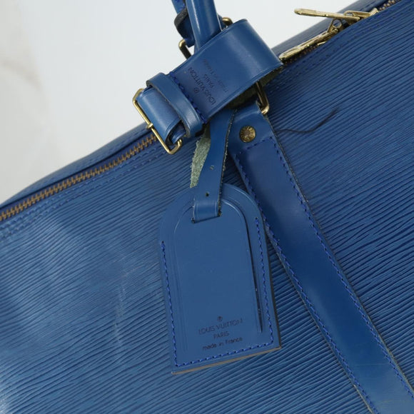 LOUIS VUITTON Epi Keepall 50 Boston Bag Blue M42965 LV Auth 169569