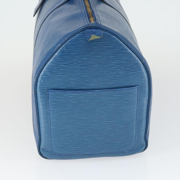 LOUIS VUITTON Epi Keepall 50 Boston Bag Blue M42965 LV Auth 169569